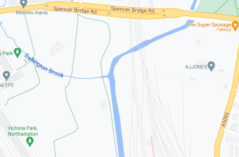Spencer Bridge, Victoria Park, and the Super Sausage (Google Maps 2021)