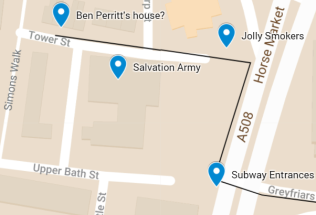 Ben Perrit's walk, part 1 (Google Maps 2021)